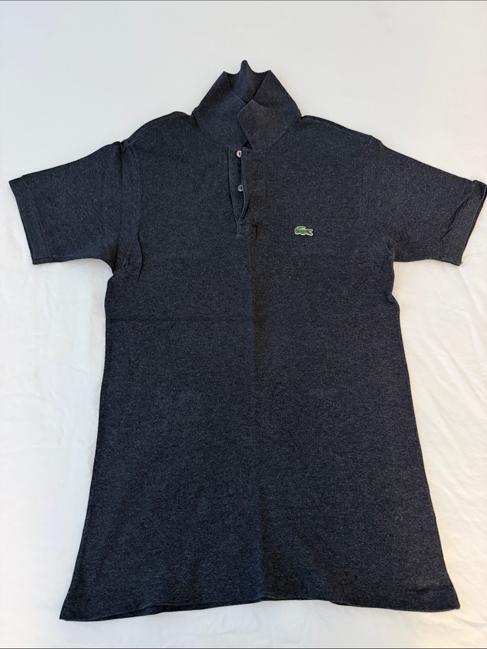 Lacoste Men's Charcoal Short Sleeve Polo with Green Crocodile